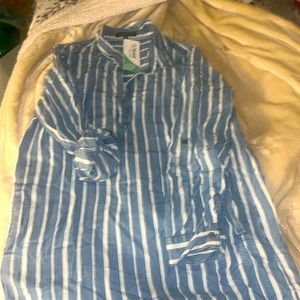 XL Velvet Heart dress blue/white with pockets!